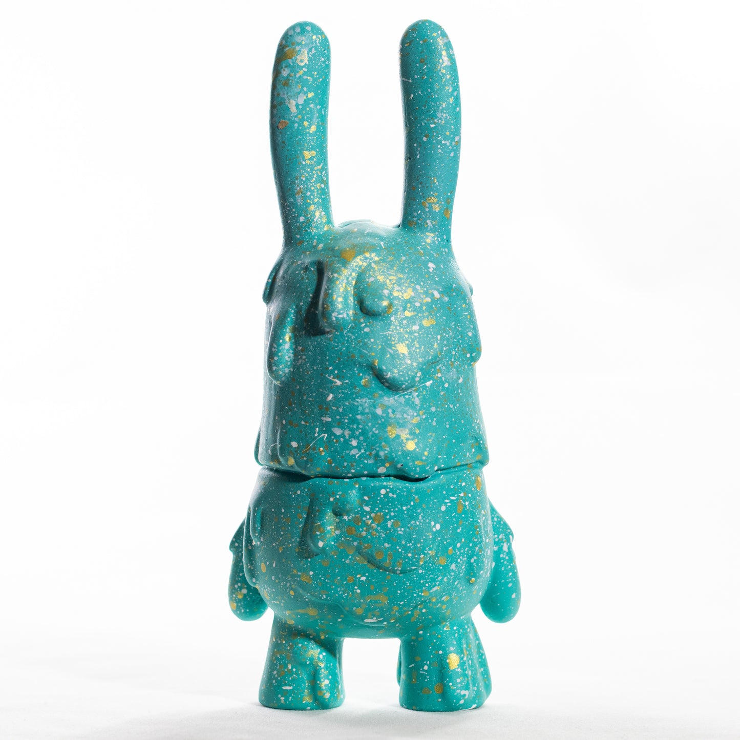 Blue and Gold Splatter Zombie Bunny