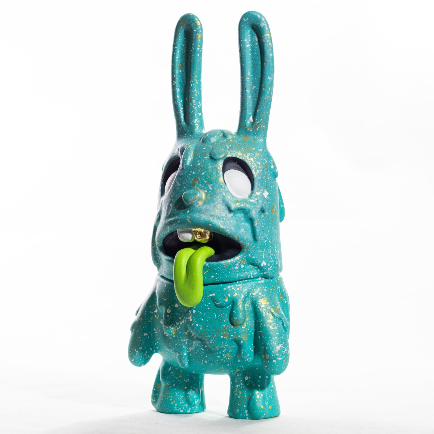 Blue and Gold Splatter Zombie Bunny