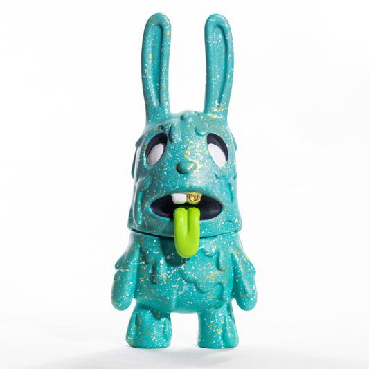 Blue and Gold Splatter Zombie Bunny