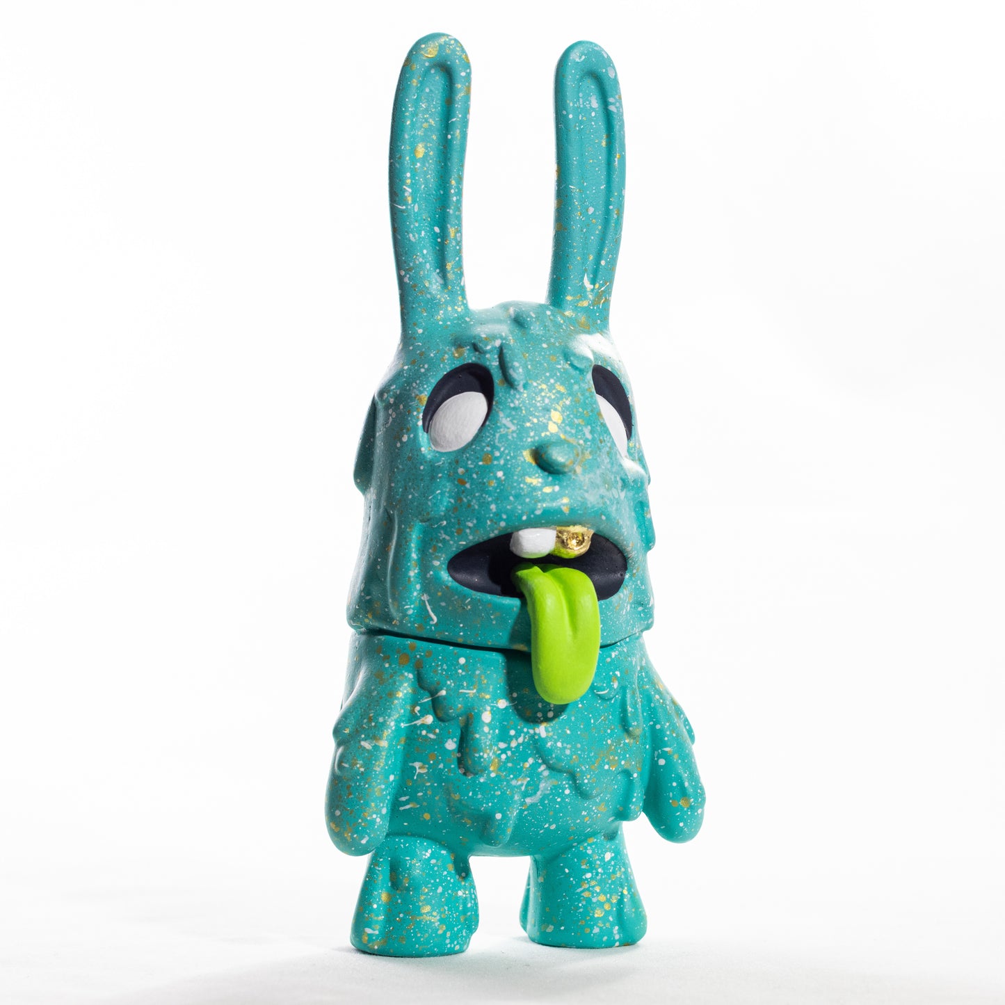 Blue and Gold Splatter Zombie Bunny